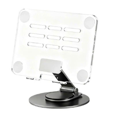 Suport de birou pentru tableta pliabil si 360 grade unghi reglabil transparent KP930 aluminiu acrilic