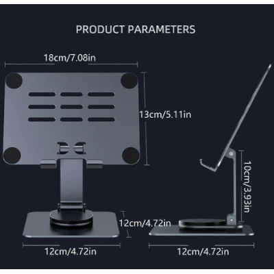 Suport de birou pentru tableta pliabil si 360 grade unghi reglabil transparent KP930 aluminiu acrilic
