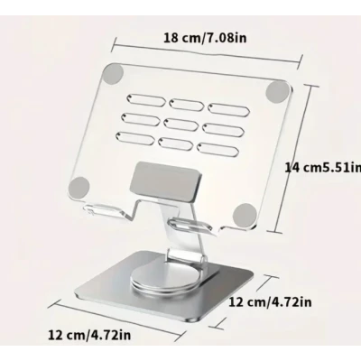 Suport de birou pentru tableta pliabil si 360 grade unghi reglabil transparent KP930 aluminiu acrilic