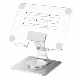 Suport de birou pentru tableta pliabil si 360 grade unghi reglabil transparent KP930 aluminiu acrilic