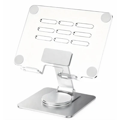 Suport de birou pentru tableta pliabil si 360 grade unghi reglabil transparent KP930 aluminiu acrilic