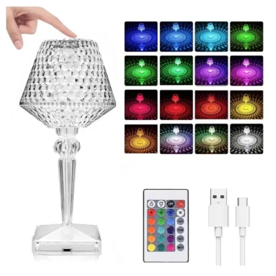 Lampa tip veioza mod tactil de schimbare a culorii control prin telecomanda 16 culori
