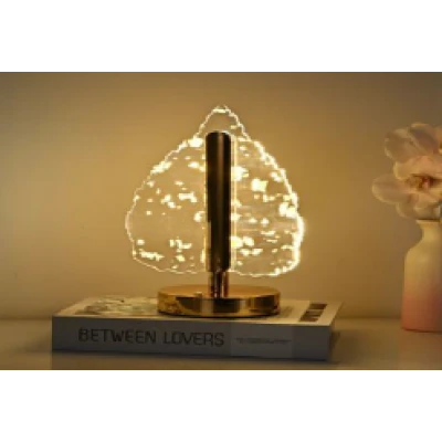 Lampa decorativa in forma de BRAD LED 3 culori Touch dimabil Reincarcabila USB Baza aurie eleganta