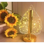 Lampa decorativa in forma de BRAD LED 3 culori Touch dimabil Reincarcabila USB Baza aurie eleganta