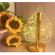 Lampa decorativa in forma de BRAD LED 3 culori Touch dimabil Reincarcabila USB Baza aurie eleganta