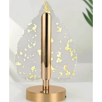 Lampa decorativa in forma de BRAD LED 3 culori Touch dimabil Reincarcabila USB Baza aurie eleganta