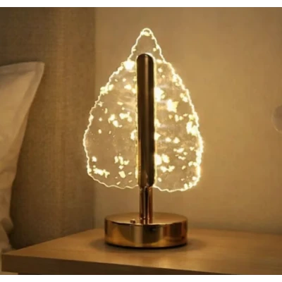 Lampa decorativa in forma de BRAD LED 3 culori Touch dimabil Reincarcabila USB Baza aurie eleganta