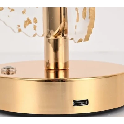 Lampa decorativa in forma de BRAD LED 3 culori Touch dimabil Reincarcabila USB Baza aurie eleganta