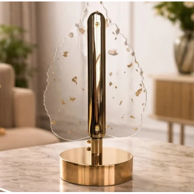 Lampa decorativa in forma de BRAD LED 3 culori Touch dimabil Reincarcabila USB Baza aurie eleganta