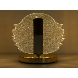 Lampa decorativa in forma de FRUNZA LED 3 culori Touch dimabil Reincarcabila USB Baza aurie eleganta