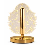 Lampa decorativa in forma de FRUNZA LED 3 culori Touch dimabil Reincarcabila USB Baza aurie eleganta