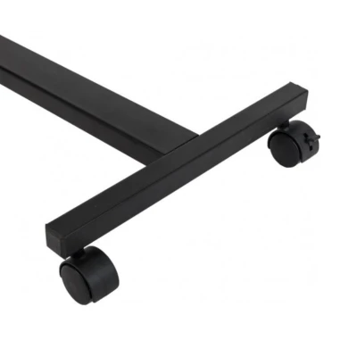 Masa pentru laptop cu roti neagra reglarea inaltimii unghiului blatului mesei inaltime maxima 80 cm