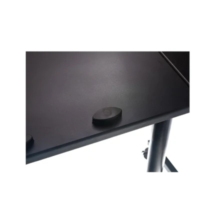 Masa pentru laptop cu roti neagra reglarea inaltimii unghiului blatului mesei inaltime maxima 80 cm