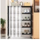 Organizator pantofi 5 rafturi suport metalic cu perdea negru 58x26x78cm