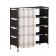 Organizator pantofi 5 rafturi suport metalic cu perdea negru 58x26x78cm