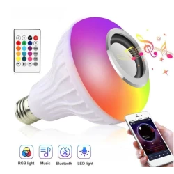 Bec Bluetooth colorat E27 cu sincronizare muzicala wireless cu control prin aplicatie