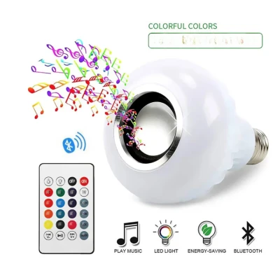 Bec Bluetooth colorat E27 cu sincronizare muzicala wireless cu control prin aplicatie