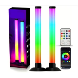 UB Set 2 lampi LED smart RGB cu lumina ambientala sincronizare muzicala WiFi Mutiple Moduri Aplicatie Pentru Filme Gaming Negru