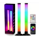 Set 2 lampi LED smart RGB cu lumina ambientala sincronizare muzicala WiFi Mutiple Moduri Aplicatie Pentru Filme Gaming Negru