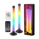 Set 2 lampi LED smart RGB cu lumina ambientala sincronizare muzicala WiFi Mutiple Moduri Aplicatie Pentru Filme Gaming Negru