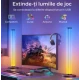 Set 2 lampi LED smart RGB cu lumina ambientala sincronizare muzicala WiFi Mutiple Moduri Aplicatie Pentru Filme Gaming Negru