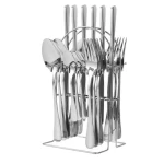 Set 24 piese tacamuri ARGINTII cu suport otel inoxidabil AH
