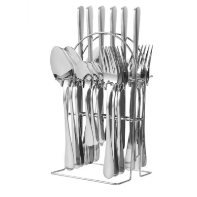 Set 24 piese tacamuri ARGINTII cu suport otel inoxidabil AH