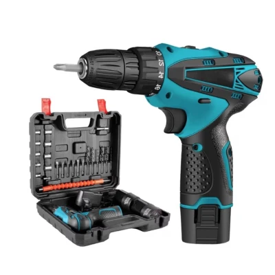 Trusa surubelnita electrica fara fir cu 2 acumulatori 12V cu 24 de accesorii incluse 2 viteze