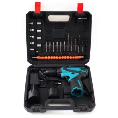 Trusa surubelnita electrica fara fir cu 2 acumulatori 12V cu 24 de accesorii incluse 2 viteze