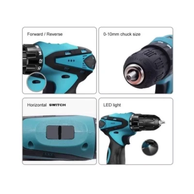 Trusa surubelnita electrica fara fir cu 2 acumulatori 12V cu 24 de accesorii incluse 2 viteze
