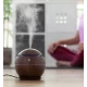 Umidificator ultrasonic si difuzor uleiuri esentiale 200 ml ROTUND Lumini LED USB Maro inchis