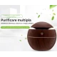 Umidificator ultrasonic si difuzor uleiuri esentiale 200 ml ROTUND Lumini LED USB Maro inchis