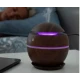 Umidificator ultrasonic si difuzor uleiuri esentiale 200 ml ROTUND Lumini LED USB Maro inchis