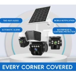 Camera de supraveghere exterior 4G tip 3 in 1 cu panou solar 3 lentile