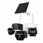 Camera de supraveghere exterior 4G tip 3 in 1 cu panou solar 3 lentile