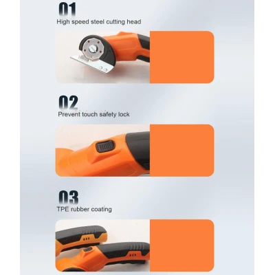 Taietor electric de carton cu blocare de siguranta
