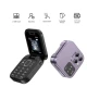 Mini telefon mobil pliabil cu clapa radio FM lista neagra vocala apelare rapida cu vibratii 2 cartele SIM ecran mic