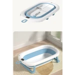 Cadita pliabila pentru bebelusi cu termometru digital dop de scurgere picioare anti alunecare ALBASTRU