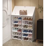 Dulap Modular pentru Pantofi cu Usi Transparente Impermeabil ALB