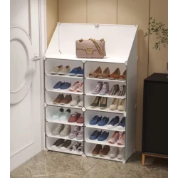 Dulap Modular pentru Pantofi cu Usi Transparente Impermeabil ALB