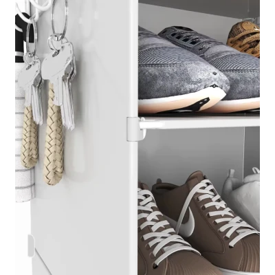 Dulap Modular pentru Pantofi cu Usi Transparente Impermeabil NEGRU