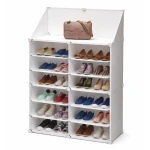 Dulap Modular pentru Pantofi cu Usi Transparente Impermeabil ALB