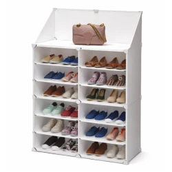 Dulap Modular pentru Pantofi cu Usi Transparente Impermeabil ALB
