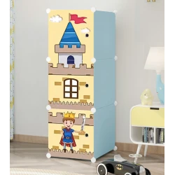 Dulap modular din plastic cu schelet metalic culoare Albastru pentru camera copiilor