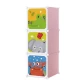 Dulap modular cu desene 3 compartimente colorat pentru camera copiilor