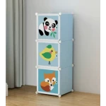 Dulap modular cu ANIMALUTE 3 compartimente colorat pentru camera copiilor
