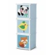 Dulap modular cu ANIMALUTE 3 compartimente colorat pentru camera copiilor