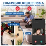 Sonerie wireless cu camera video rezolutie video HD 720p vedere nocturna microfon bidirectional control prin aplicatie distanta 50M