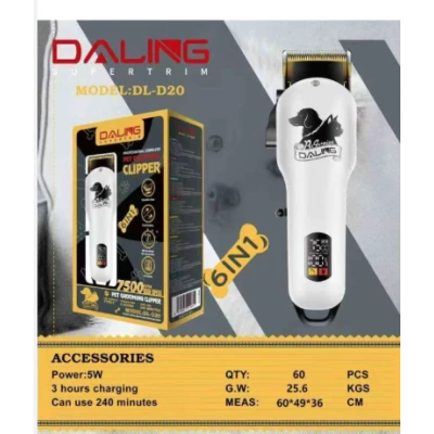 Masina de tuns animale Daling DL D20 profesionala fara fir 7500 RPM 240 minute autonomie