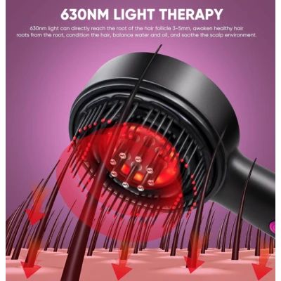 Perie pentru par cu tehnologie avansata BrushPro X6 aplicator de ser pentru scalp vibratii Infrarosu